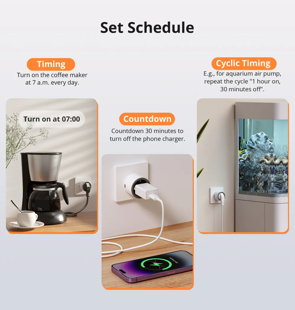 SONOFF S60 EU/UK WiFi Socket Smart Home Plug Power Monitor Outlet Vioce eWeLink Remoter Control Alexa Google Home SmartThings thumbnail 3