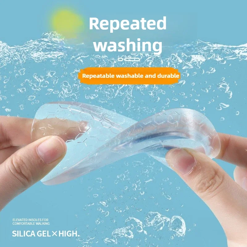 Silicone Height Increase Insoles for Men Women Shoes Inserts Invisible Heightening Insoles for Shoes Heel Lift Gel Foot Pads thumbnail 5