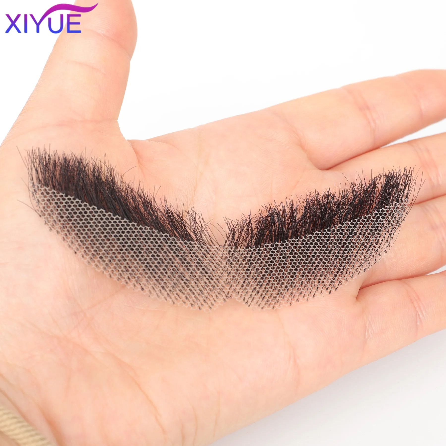 XIYUE synthetic Lace Beard Fake Moustache For Men Mustache Hand Made By Real Hair Cosplay Synthetic Lace Invisible Beards thumbnail 4