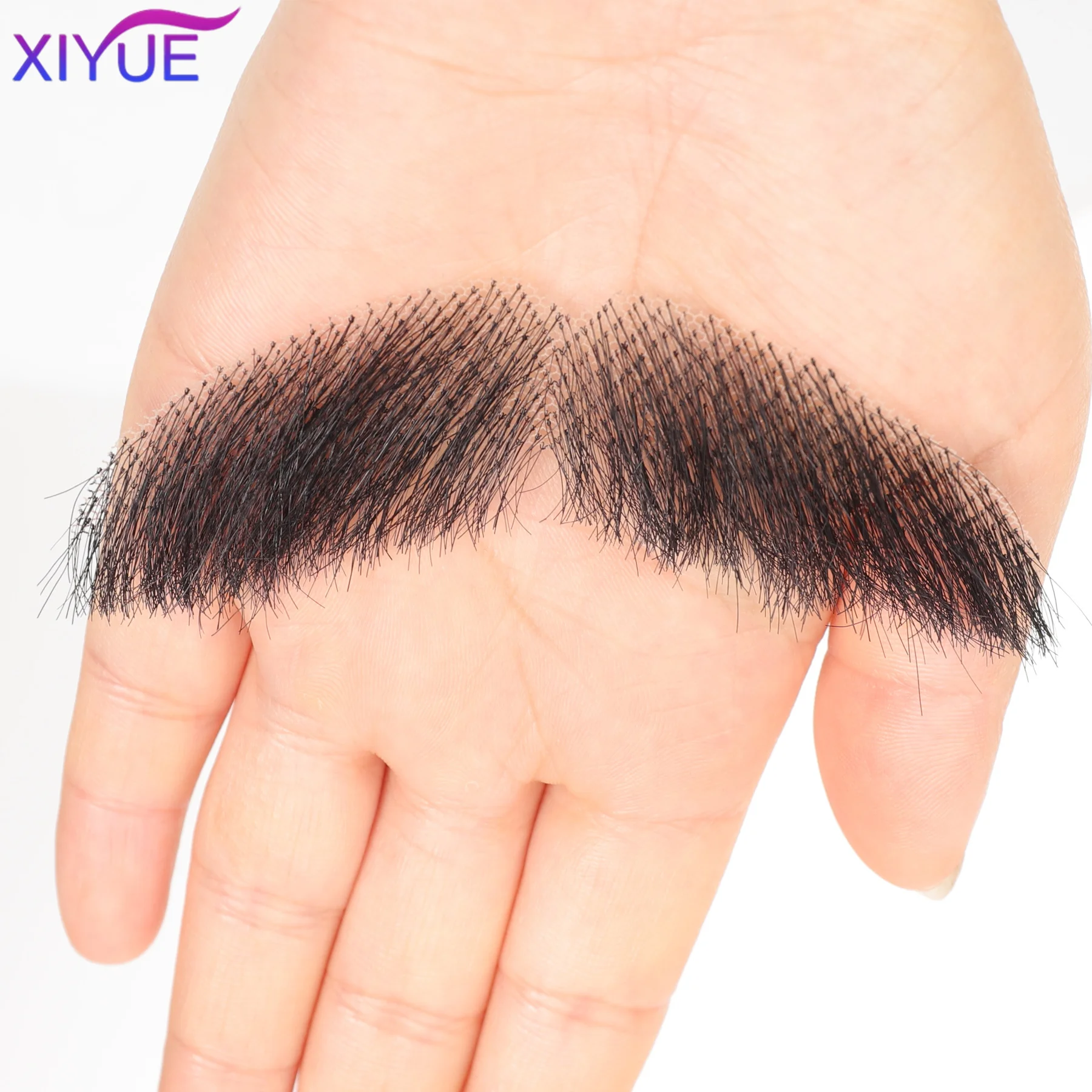 XIYUE synthetic Lace Beard Fake Moustache For Men Mustache Hand Made By Real Hair Cosplay Synthetic Lace Invisible Beards thumbnail 3