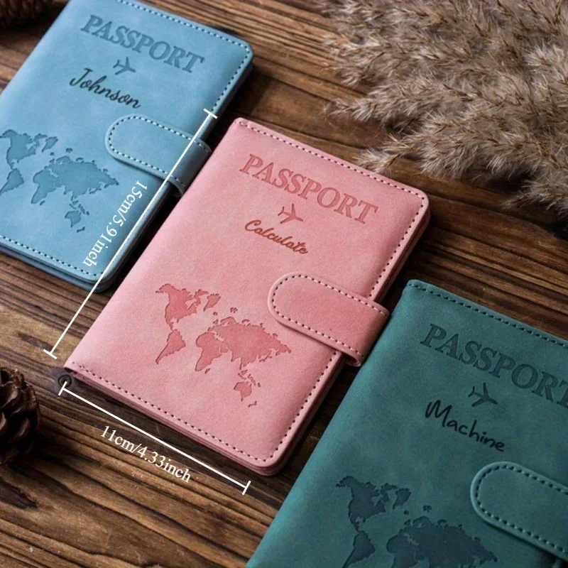 Custom Passport Cover Monogrammed Engraved Name Passport Cover Case Holder Wedding Bridesmaid Groomsman Gift Passport Wallet thumbnail 2