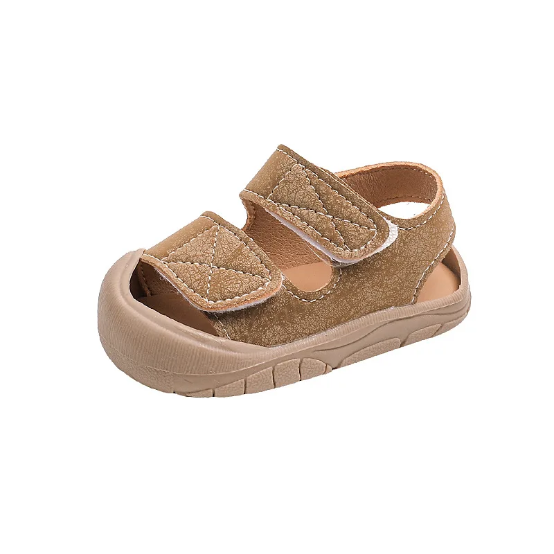 Anti collision baby shoes, simple women's baby toe sandals, walking shoes, baby soft sole, boys' beach shoes for 1-3 years old thumbnail 5