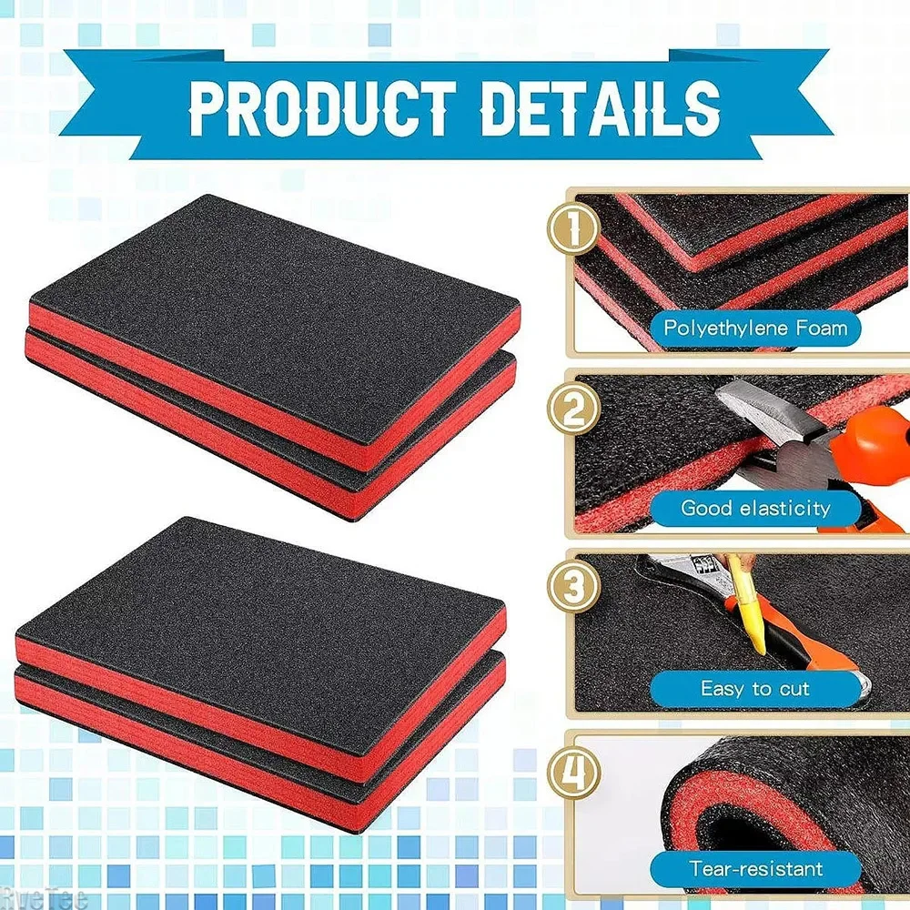 4Pcs Tool Box Foam Inserts Packing Foam Pads Camera Case Cushioning Insert Sheet for Transport DIY Crafts Toolbox Liner thumbnail 2