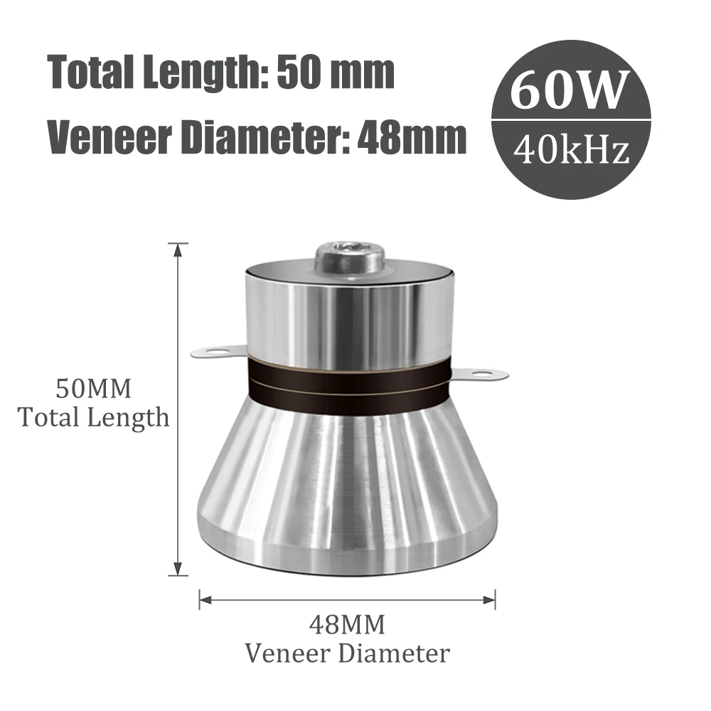 Ultrasonic Cleaner Parts 1pcs 60W 40KHz High Conversion Efficiency Ultrasonic Piezoelectric Transducer Ultrasonic Transducer thumbnail 2