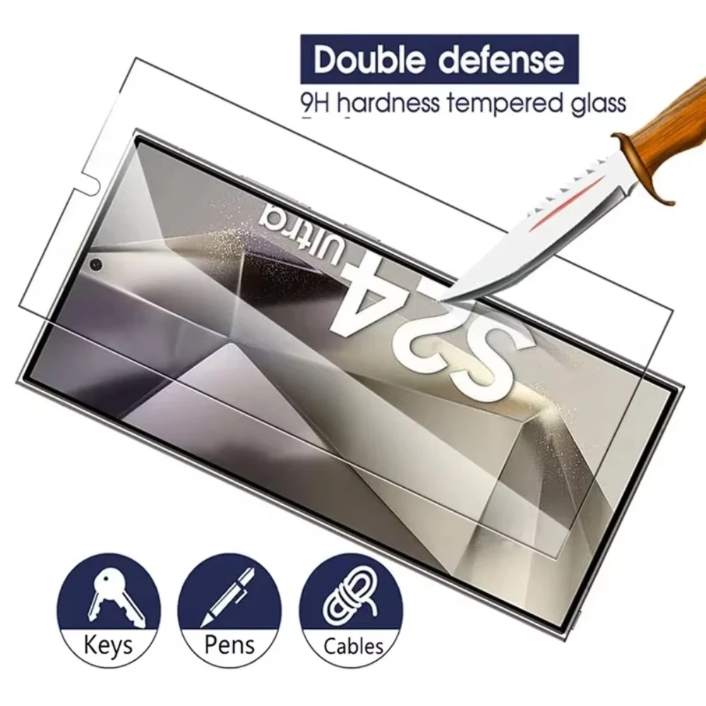 NNBILI 4PCS Full Cover Tempered Glass For Samsung Galaxy S24 S25 S26 Ultra S26 Fingerprint Screen Protector Protective HD Glass thumbnail 2