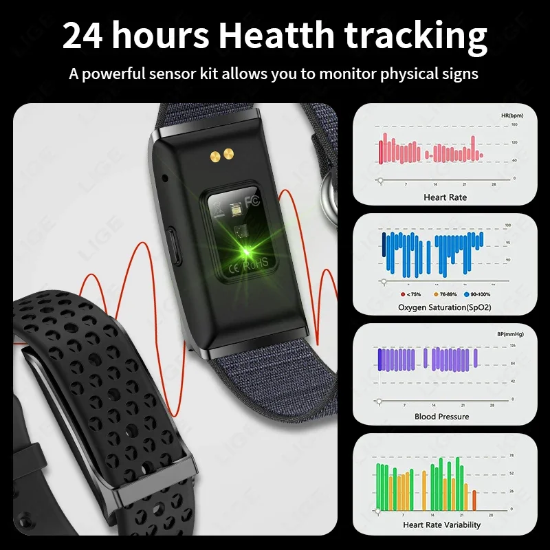 Smart Watch Men Women Fitness Smart Bracelet Sports Band Heart Rate Blood Pressure Monitor Waterproof Multifunction Watches thumbnail 2