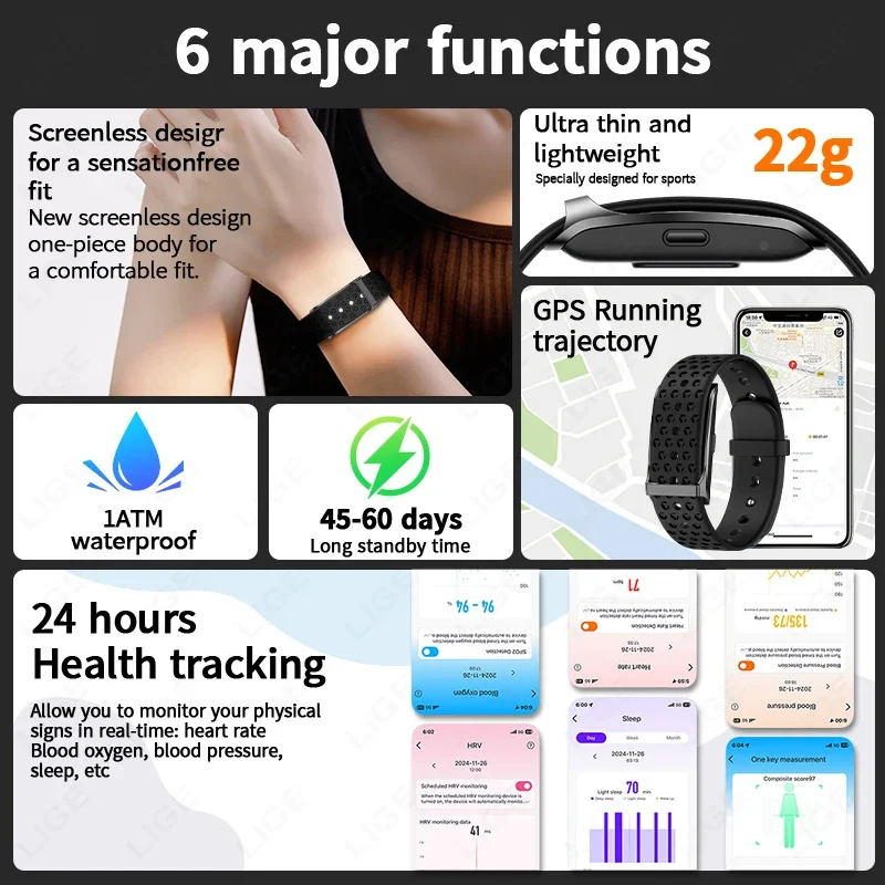 Smart Watch Men Women Fitness Smart Bracelet Sports Band Heart Rate Blood Pressure Monitor Waterproof Multifunction Watches thumbnail 6