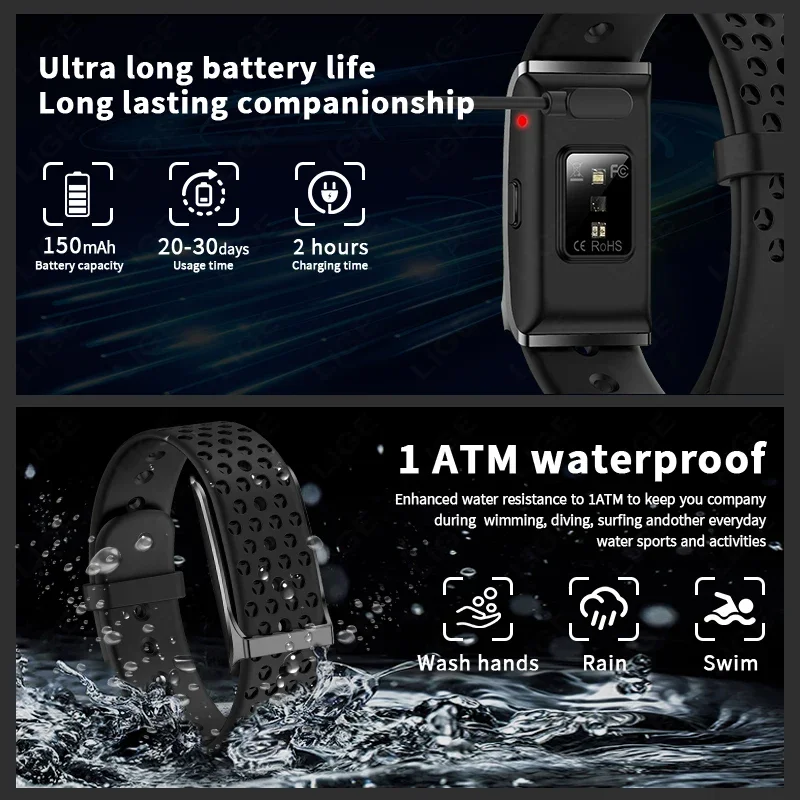 Smart Watch Men Women Fitness Smart Bracelet Sports Band Heart Rate Blood Pressure Monitor Waterproof Multifunction Watches thumbnail 5