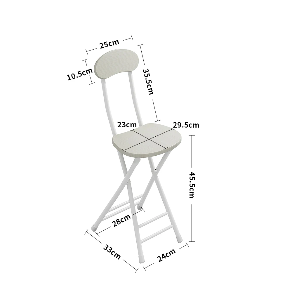 Voltsify Compact Wooden Folding Chair with Metal Legs Set of 2 Dining Chairs Kitchen Chairs thumbnail 6