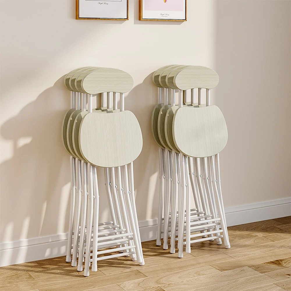 Voltsify Compact Wooden Folding Chair with Metal Legs Set of 2 Dining Chairs Kitchen Chairs thumbnail 4