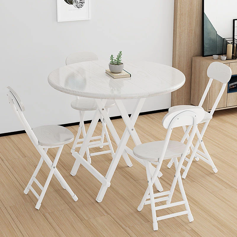 Voltsify Compact Wooden Folding Chair with Metal Legs Set of 2 Dining Chairs Kitchen Chairs thumbnail 3