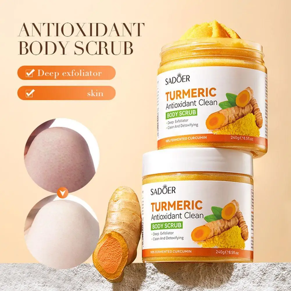 Turmeric Brightening Scrub  Deep Cleansing Exfoliating Body Scrub Salt Moisturizing Hydrating Smoothing Skin Care