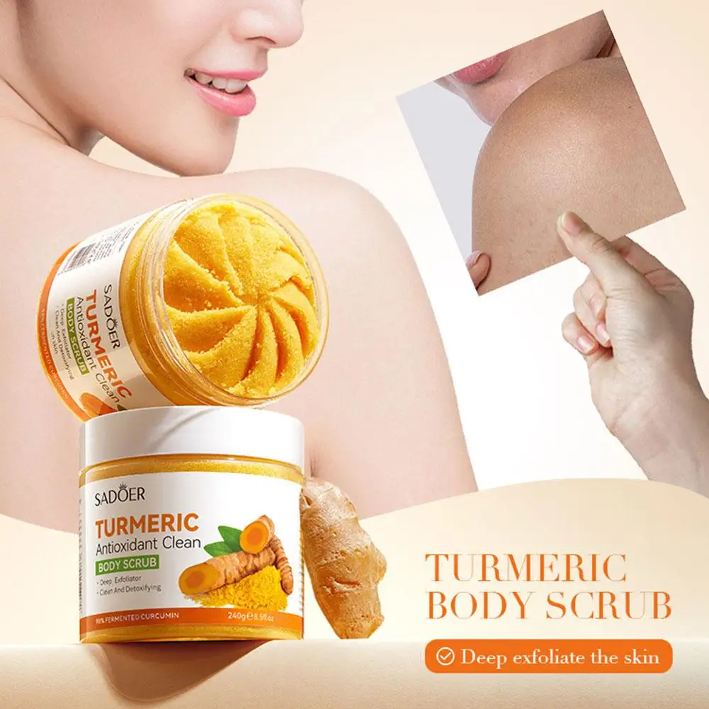 Turmeric Brightening Scrub  Deep Cleansing Exfoliating Body Scrub Salt Moisturizing Hydrating Smoothing Skin Care thumbnail 2