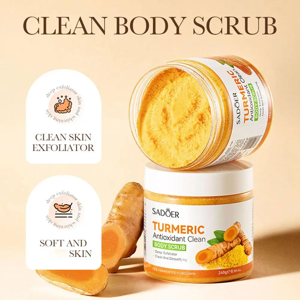Turmeric Brightening Scrub  Deep Cleansing Exfoliating Body Scrub Salt Moisturizing Hydrating Smoothing Skin Care thumbnail 3