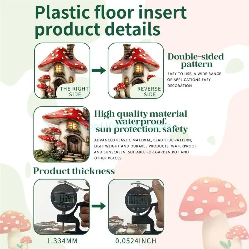Mushroom House Garden Stakes Whimsical Yard Art Set for Outdoor Decor Nature Themed Landscaping Yard Art Outdoor Decoration Gift thumbnail 5