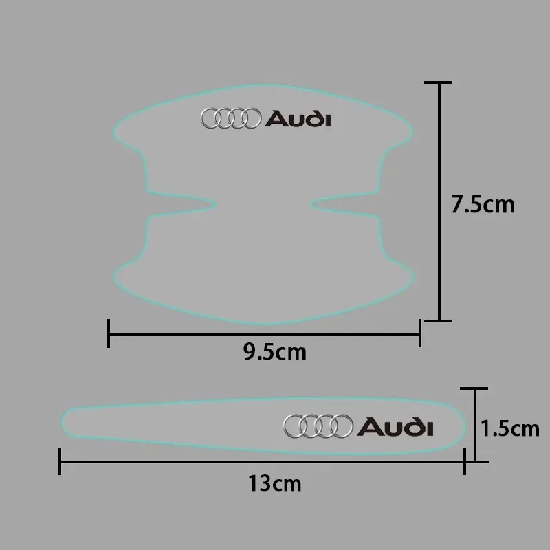 8pcs Car Door Bowl Door Handle Anti Scratch Sticker Auto TPU Transparent Protective Film for Audi A3 A4 A5 A6  A7 A8 Q3 Q5 Q7 S3 thumbnail 4