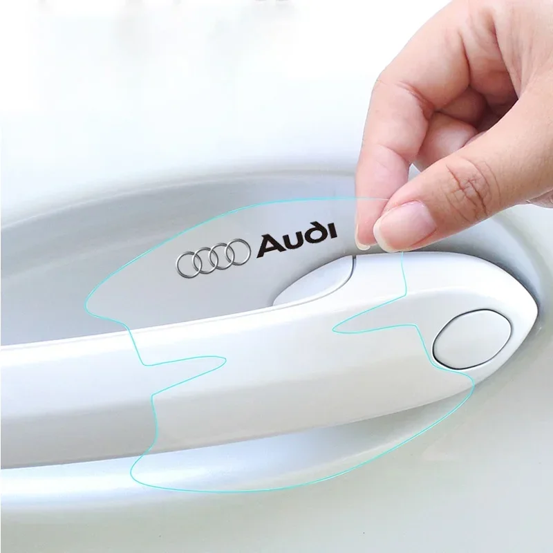 8pcs Car Door Bowl Door Handle Anti Scratch Sticker Auto TPU Transparent Protective Film for Audi A3 A4 A5 A6  A7 A8 Q3 Q5 Q7 S3 thumbnail 6