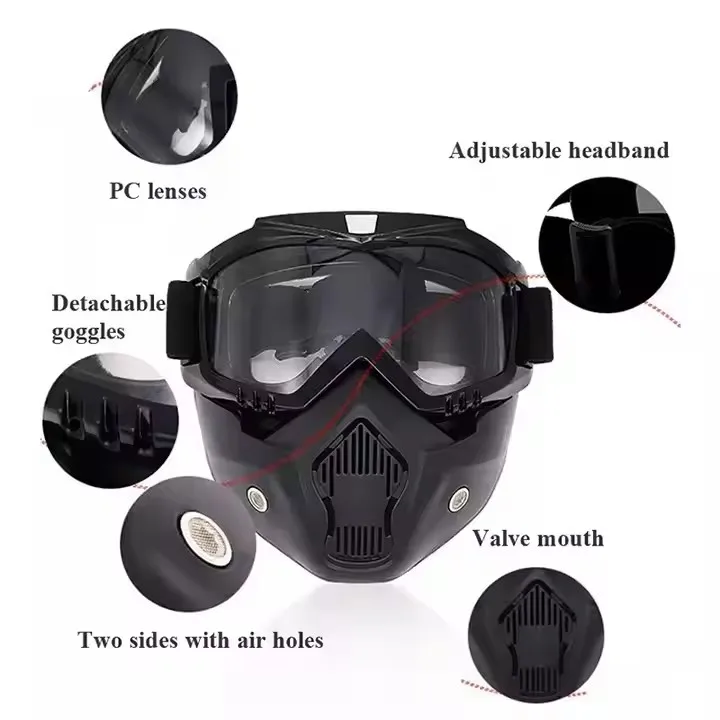 Black Shooting Paintball Tactical Mask Explosion Proof Hunting CS War Game Motorcycle Goggles Mask thumbnail 5