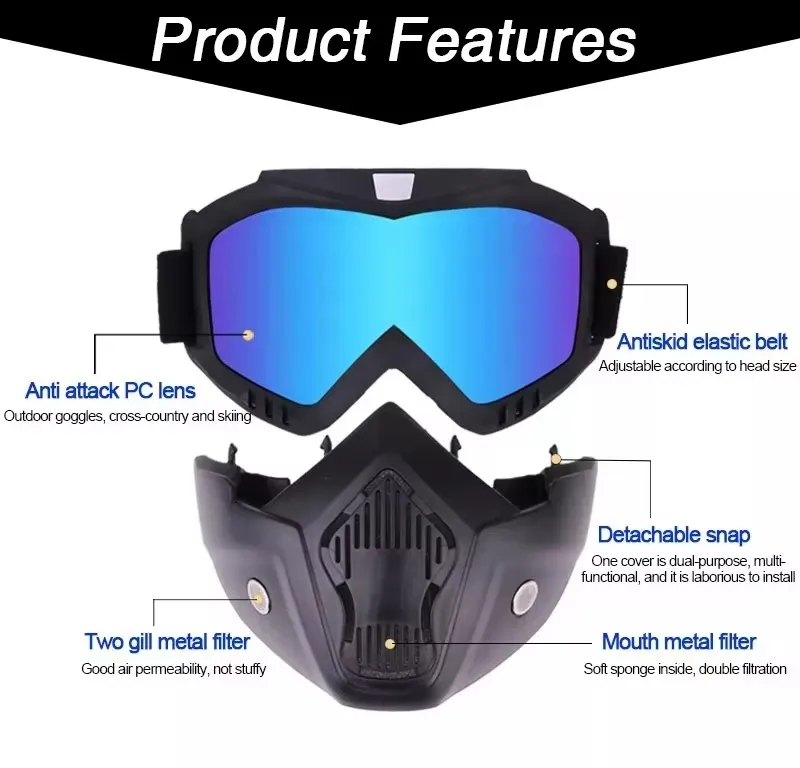 Black Shooting Paintball Tactical Mask Explosion Proof Hunting CS War Game Motorcycle Goggles Mask thumbnail 6