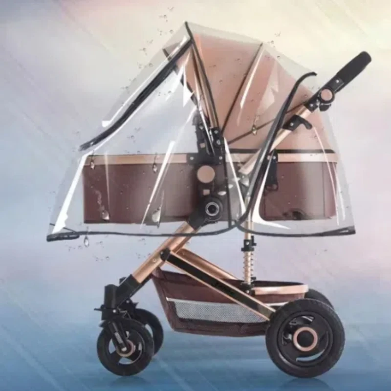 Universal Waterproof Rain Cover For Prams Pram Accessories Transparent Dust Cover Open Zip Umbrella Rainy Season Waterproof thumbnail 2