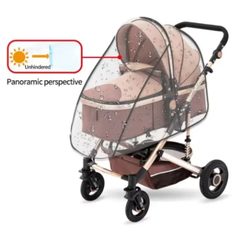 Universal Waterproof Rain Cover For Prams Pram Accessories Transparent Dust Cover Open Zip Umbrella Rainy Season Waterproof thumbnail 3