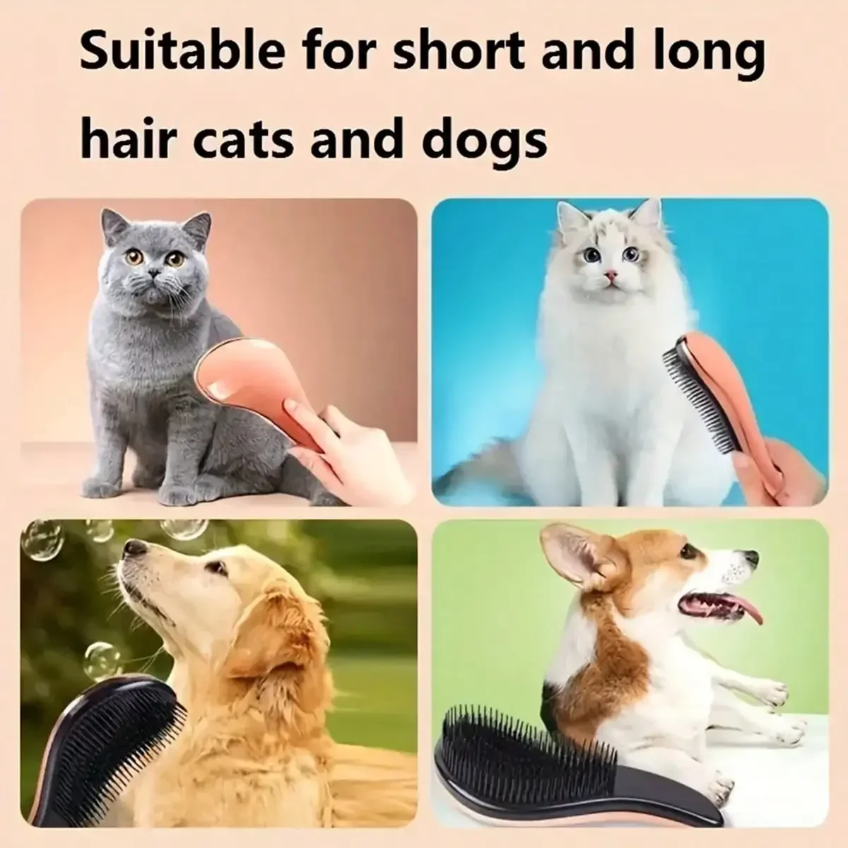 2-In-1 Dog Grooming Comb And Massage Brush Removes Hair And Relaxes Your Pet Perfect For Bath Time  Floating Design For Easy Use thumbnail 5