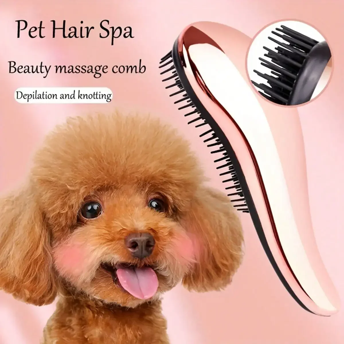 2-In-1 Dog Grooming Comb And Massage Brush Removes Hair And Relaxes Your Pet Perfect For Bath Time  Floating Design For Easy Use thumbnail 3