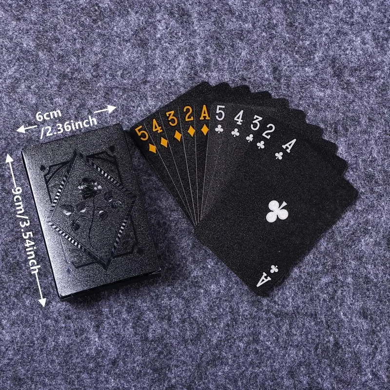 Color Black Gold Playing Card Game Card Group Waterproof Poker Suit Magic Dmagic Package Board Game Collection Entertainment thumbnail 5