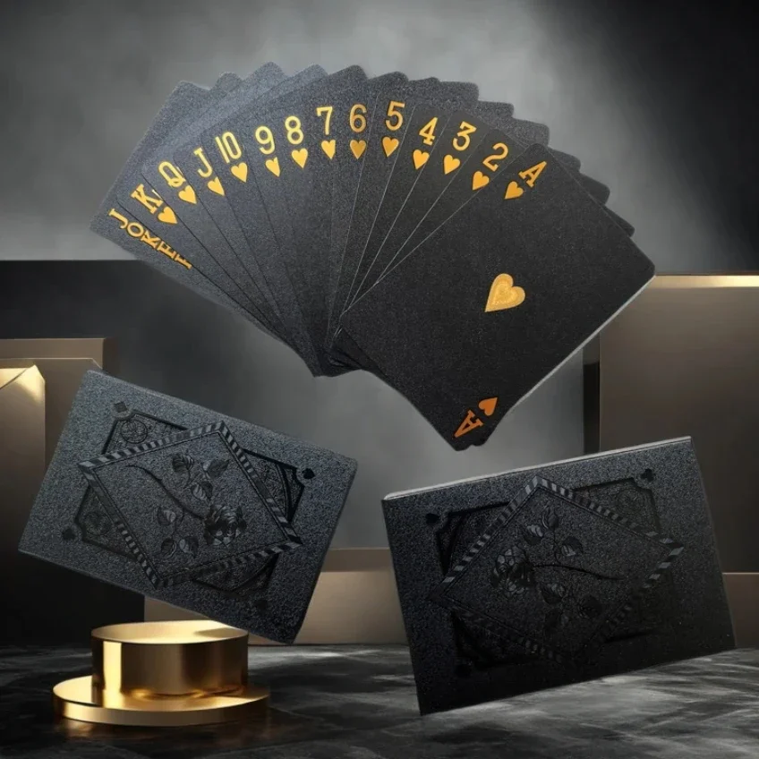 Color Black Gold Playing Card Game Card Group Waterproof Poker Suit Magic Dmagic Package Board Game Collection Entertainment thumbnail 3