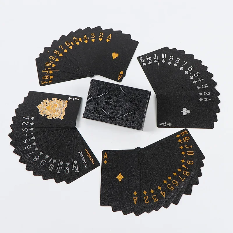 Color Black Gold Playing Card Game Card Group Waterproof Poker Suit Magic Dmagic Package Board Game Collection Entertainment thumbnail 2
