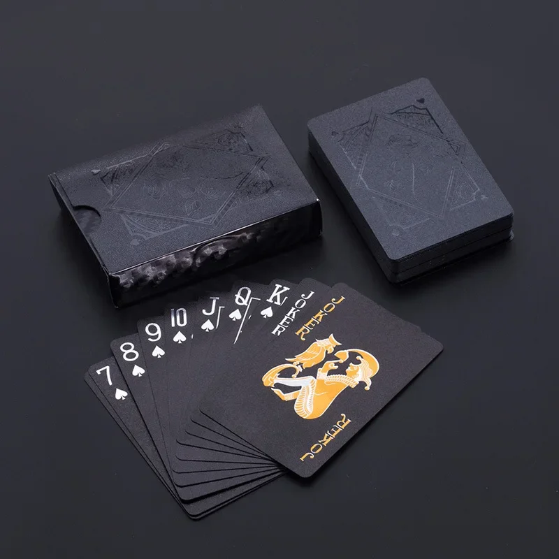 Color Black Gold Playing Card Game Card Group Waterproof Poker Suit Magic Dmagic Package Board Game Collection Entertainment thumbnail 4