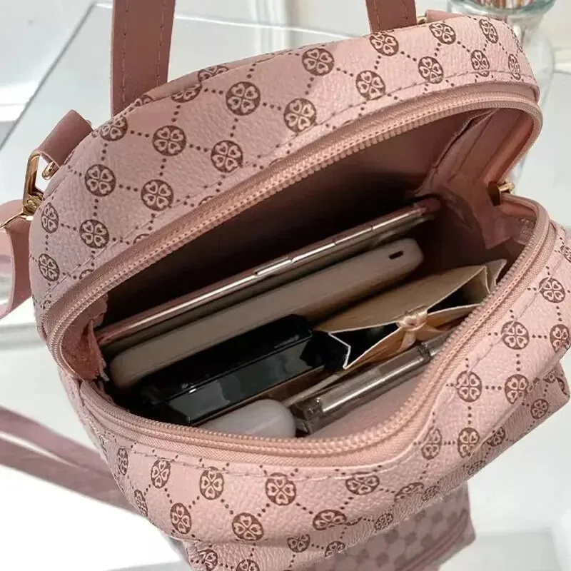 Classic floral material backpack for women, fashionable student backpack for women, daily shopping bag for women thumbnail 4