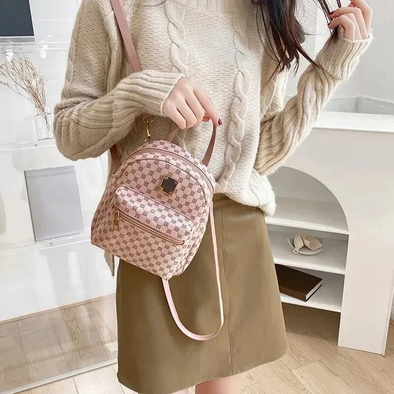 Classic floral material backpack for women, fashionable student backpack for women, daily shopping bag for women thumbnail 3