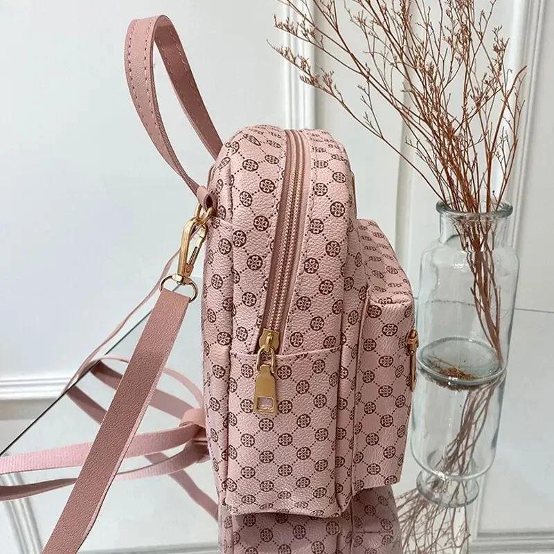 Classic floral material backpack for women, fashionable student backpack for women, daily shopping bag for women thumbnail 5
