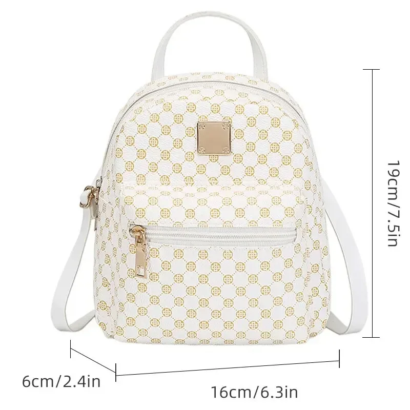 Classic floral material backpack for women, fashionable student backpack for women, daily shopping bag for women thumbnail 2