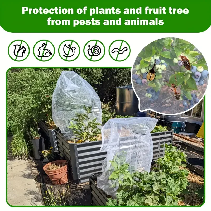 Nylon Plant Protection Netting Mesh Bag Cover for Fruit Vegetable Tree Strawberry Grapes Pest Control Anti-Bird Gardening Tools thumbnail 4