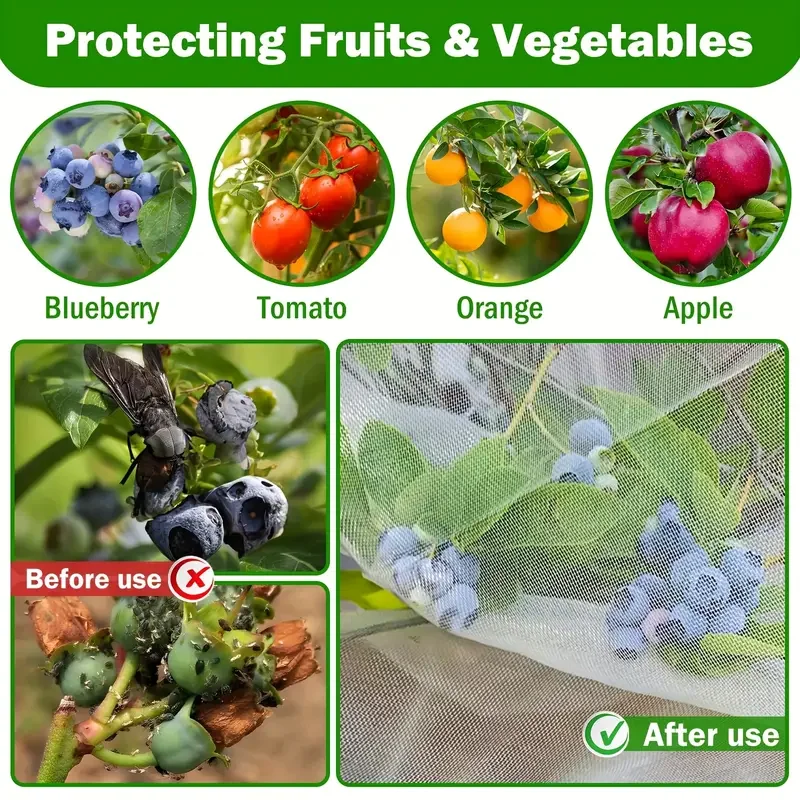 Nylon Plant Protection Netting Mesh Bag Cover for Fruit Vegetable Tree Strawberry Grapes Pest Control Anti-Bird Gardening Tools thumbnail 6