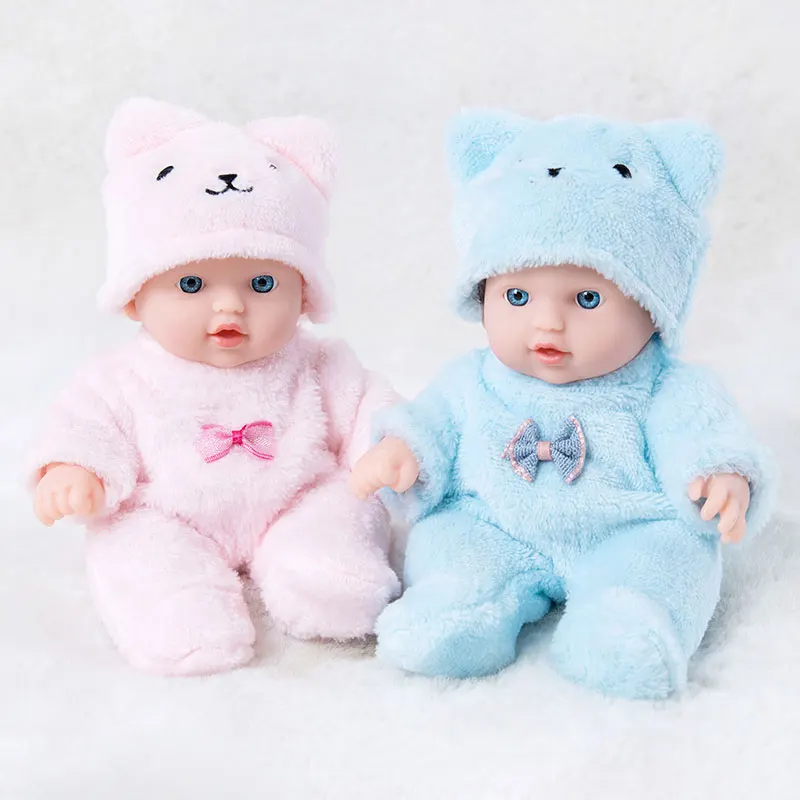 8Inch/20cm Cute Baby Doll With Plush Bear Pajamas Waterproof Vinyl Bebe Doll Toddler Reborn Doll Girls Birthday Gifts ﻿ thumbnail 2