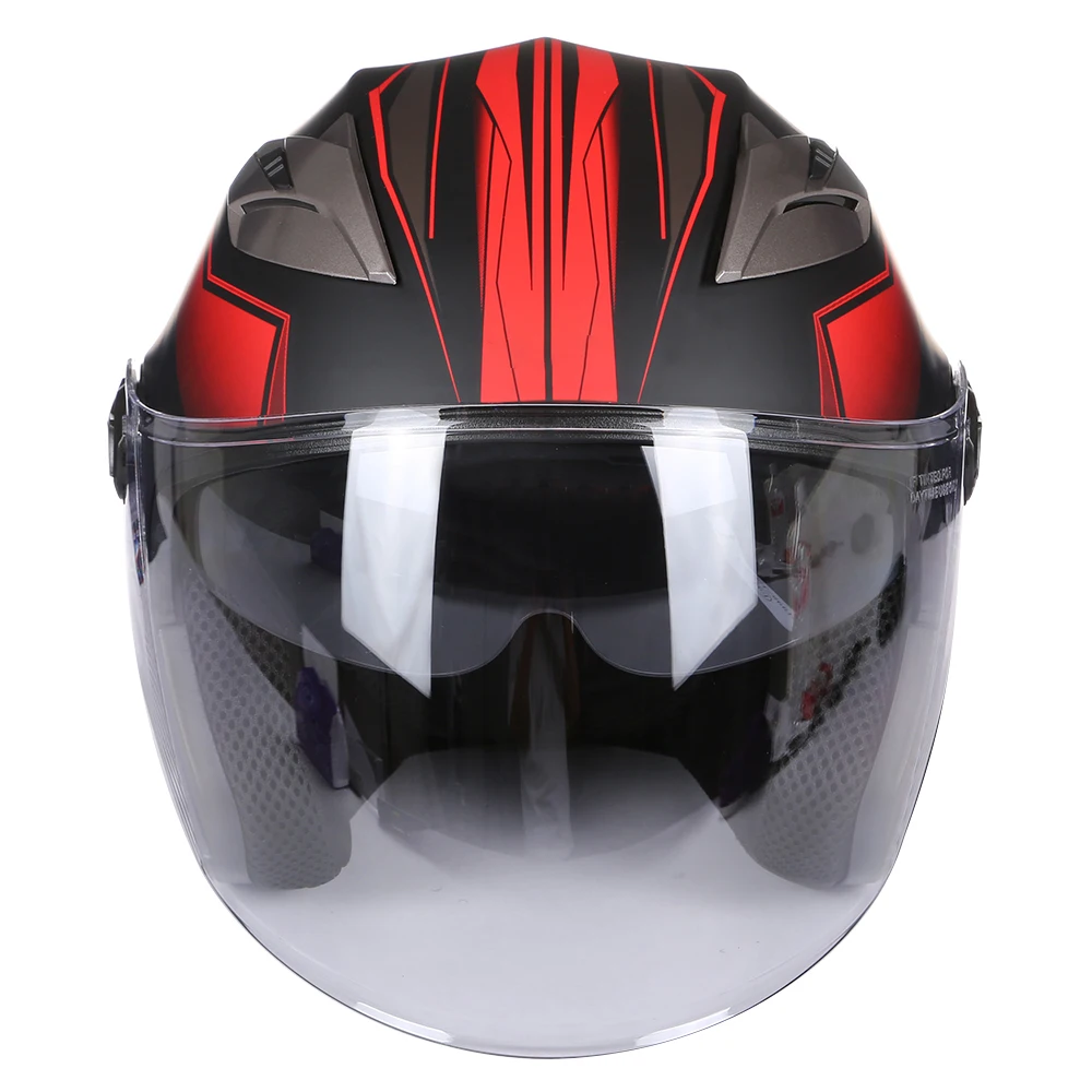 men's Motorcycle helmets casque de moto DOT Approved Open face Double lens helmet Vintage casques man 3/4 casco Removable lining thumbnail 3