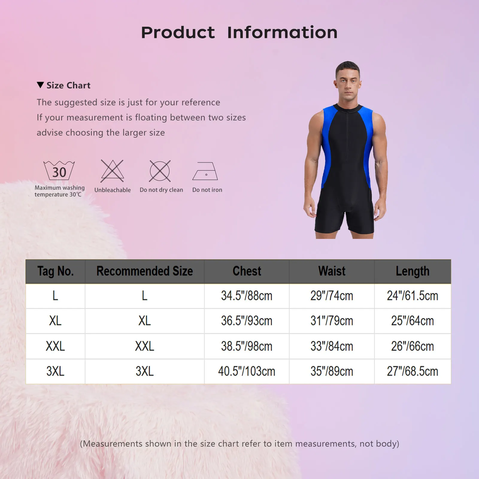 Men Color Block One Piece Swimsuit Crew Neck Sleeveless Front Zipper Bodysuit Jumpsuit Athletic Bathing Suit Rash Guard Swimwear thumbnail 5