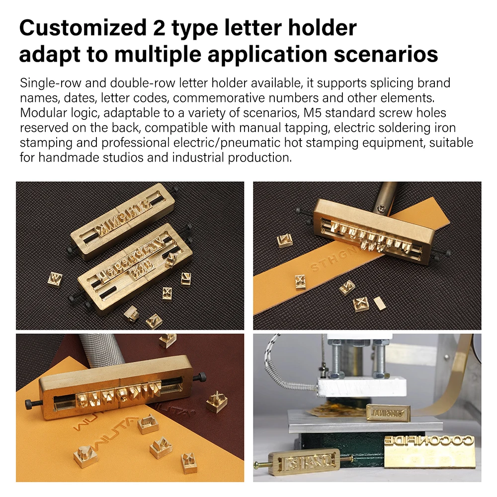 WUTA Brass Stamps Letter Number Alphabet Symbol Custom Personalized Logo Embossing Mold for Hot Foil Stamping Machine DIY Gifts thumbnail 6