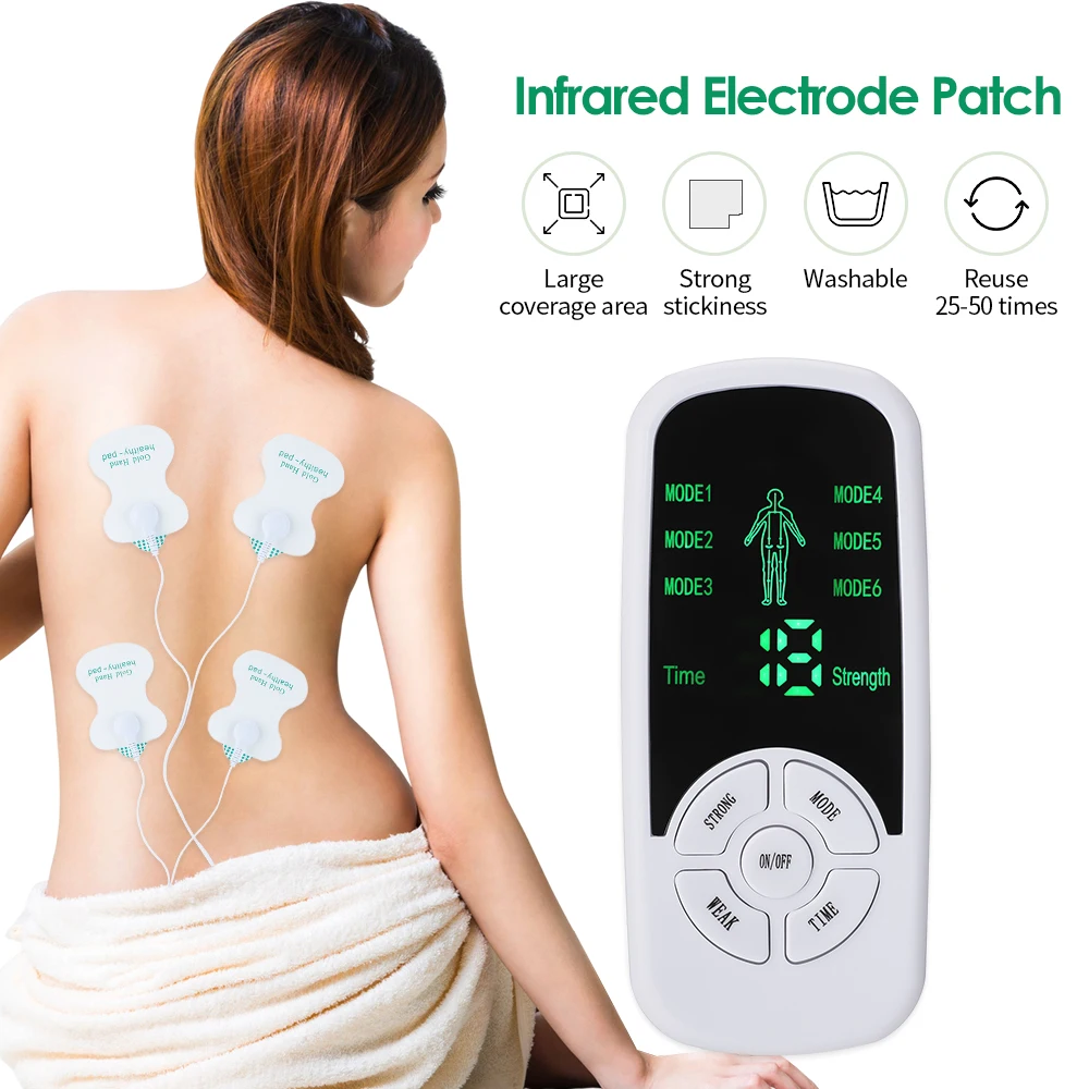 EMS Electric Muscle Therapy Stimulator Electrode Massage Pads Meridian Physiotherapy Pulse Abdominal Body Massager thumbnail 2
