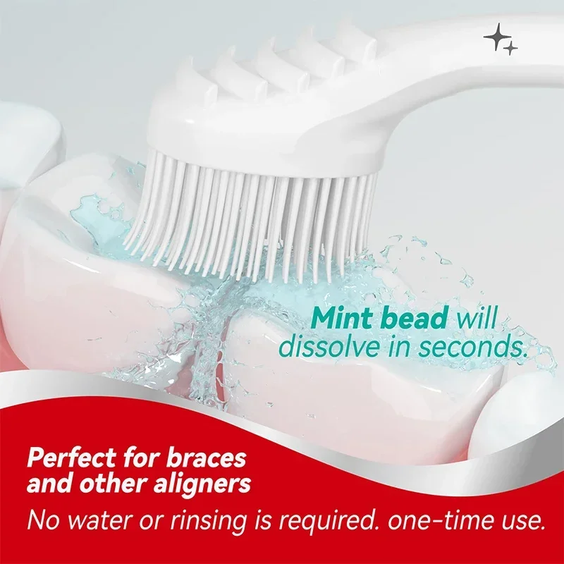 20PC 2 Flavors Portable Travel Toothbrush Exploded Bead Toothbrush Disposable Adult Cleaning Toothbrush Individually Packaged thumbnail 2