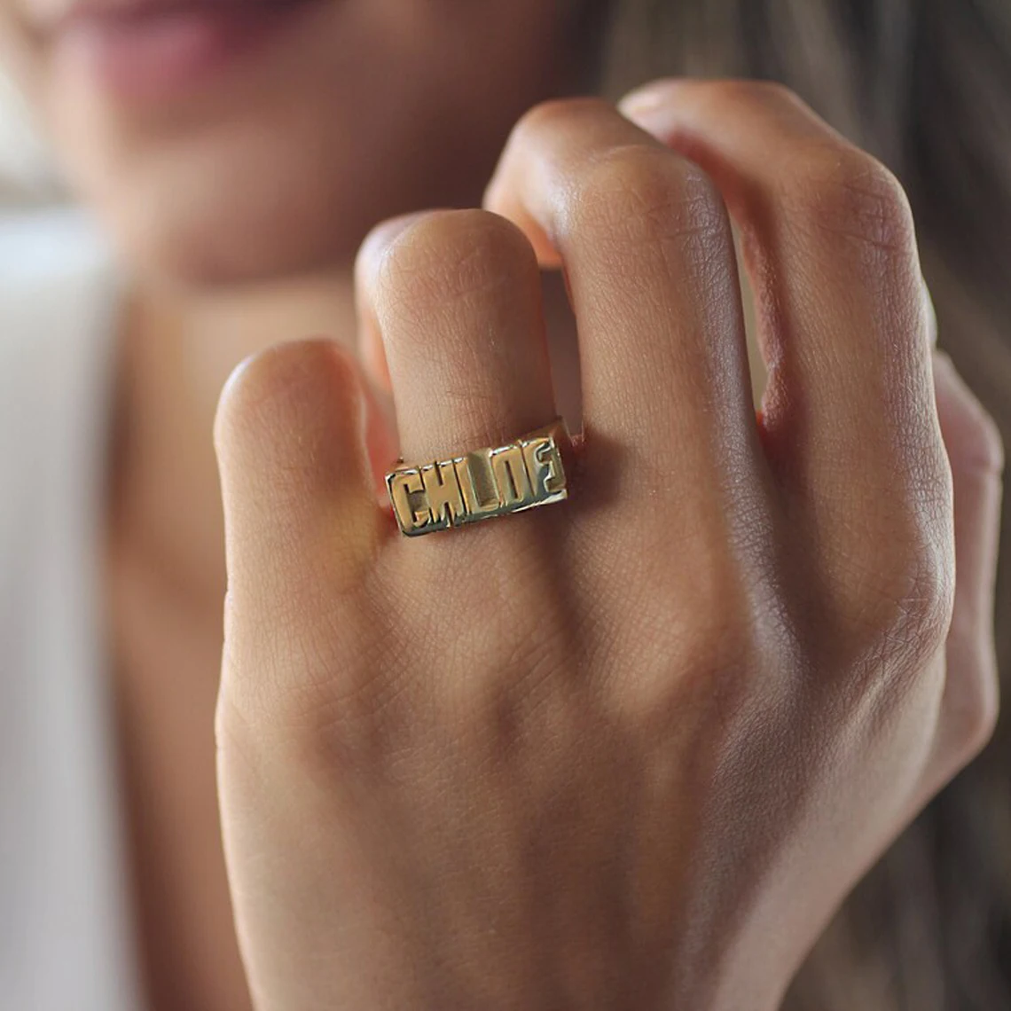 Custom Gold Gothic Rings for Men Women Stainless Steel Name Ring Personalized Chunky Knuckle Rings Luxury Birthday Gifts thumbnail 2