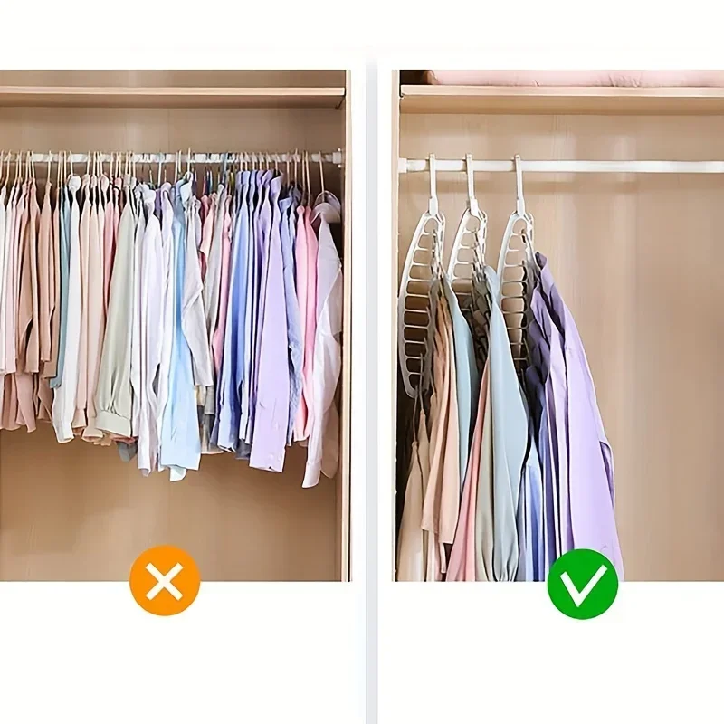 Folding Multi-Hole Clothes Hanger Non-slip Storage Rack Space Saving Clothes Rack Organizers For Wardrobe Jeans Trousers Scarf thumbnail 2