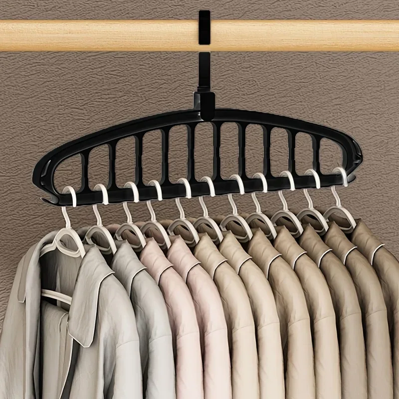 Folding Multi-Hole Clothes Hanger Non-slip Storage Rack Space Saving Clothes Rack Organizers For Wardrobe Jeans Trousers Scarf thumbnail 4
