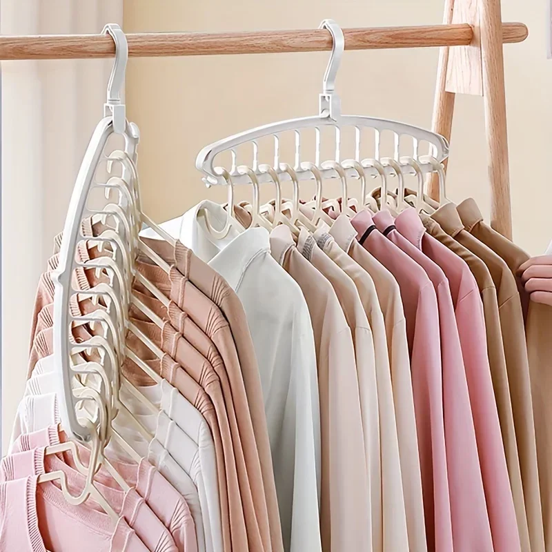 Folding Multi-Hole Clothes Hanger Non-slip Storage Rack Space Saving Clothes Rack Organizers For Wardrobe Jeans Trousers Scarf thumbnail 5