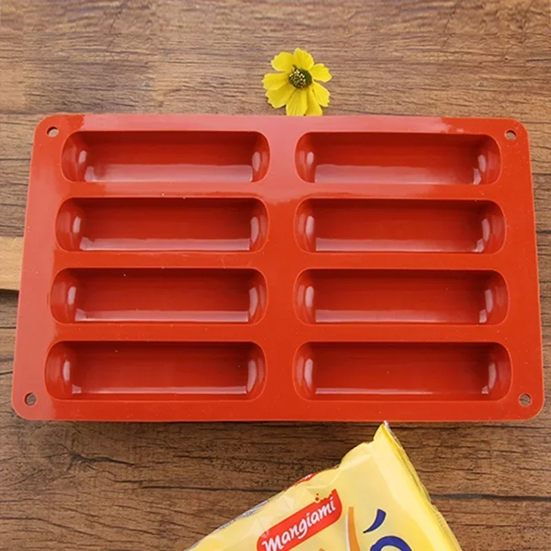 8 Cavity Silicone Cake Mold 3D Strip Baking Molds for Mousse Chocolate Dessert Non-Stick Flexible Bakeware Reusable DIY Tool thumbnail 4