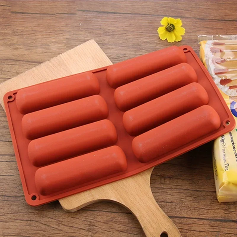 8 Cavity Silicone Cake Mold 3D Strip Baking Molds for Mousse Chocolate Dessert Non-Stick Flexible Bakeware Reusable DIY Tool thumbnail 3