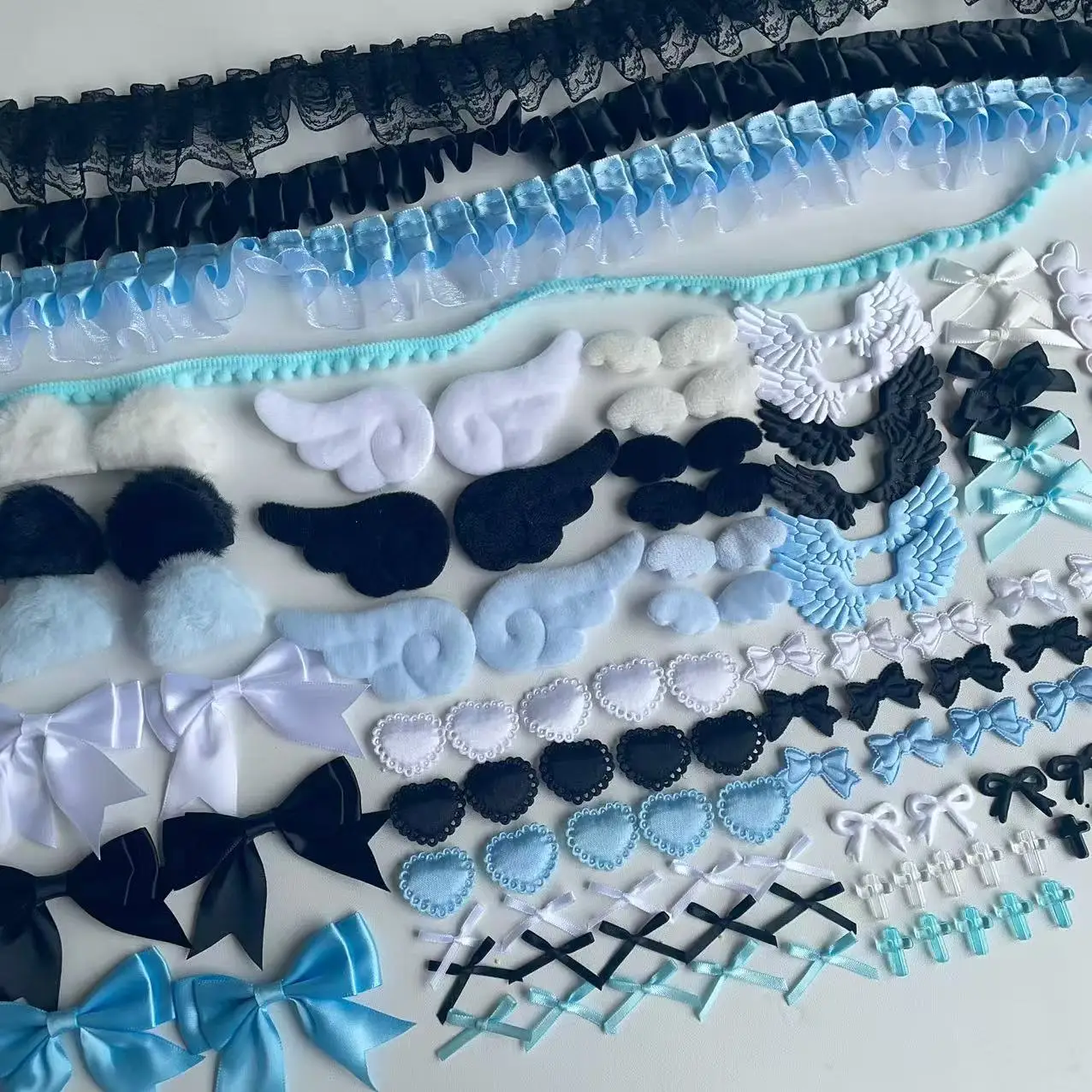 118 Black Color Series Accessories Set Pink Lace Material Set Handmade DIY Accessories Pain Pack Material Pack thumbnail 6